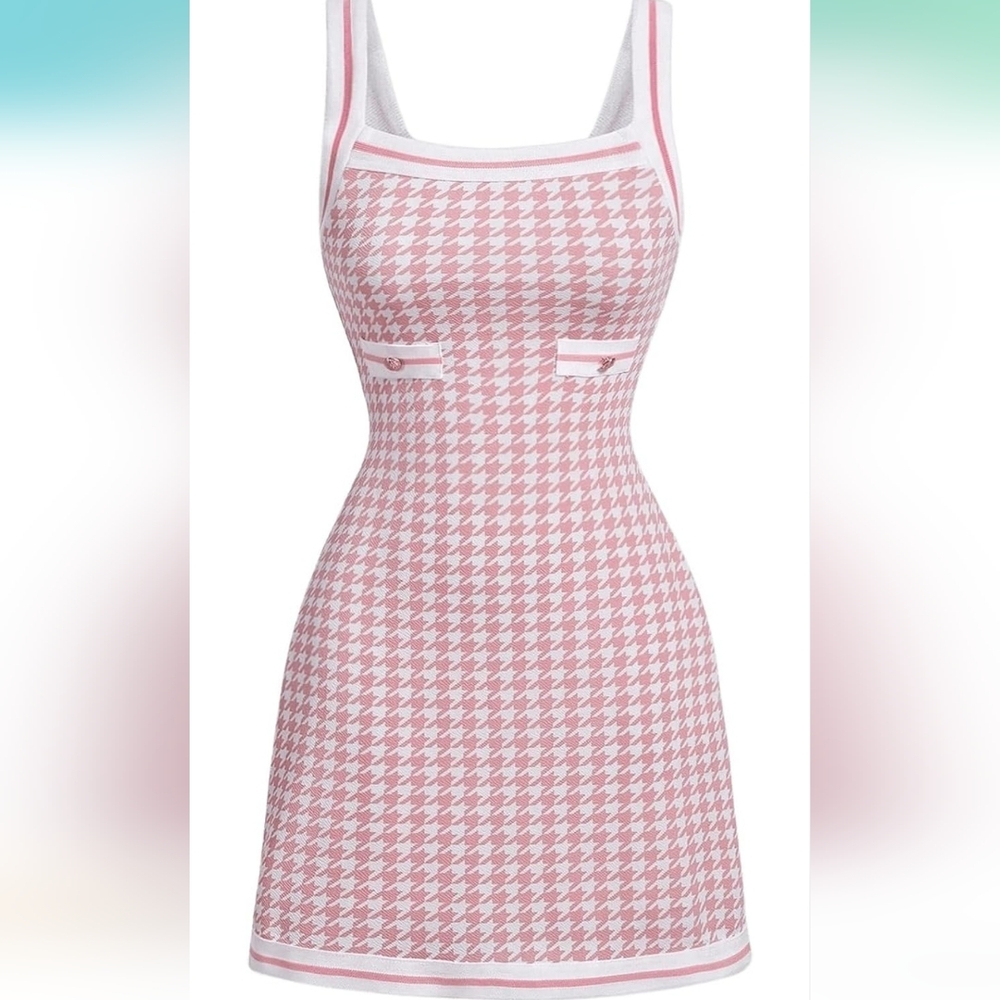 Pink Houndstooth dress